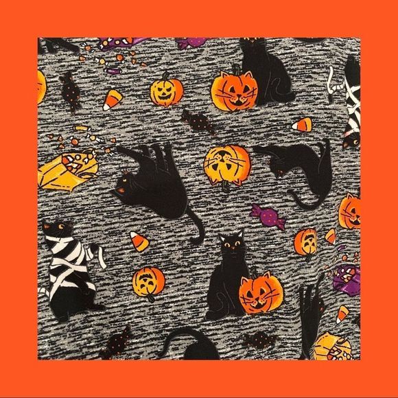 NWT Size 3X Halloween Brushed Knit Stretch Leggings & Black Cat 3X Tee - Picture 2 of 9